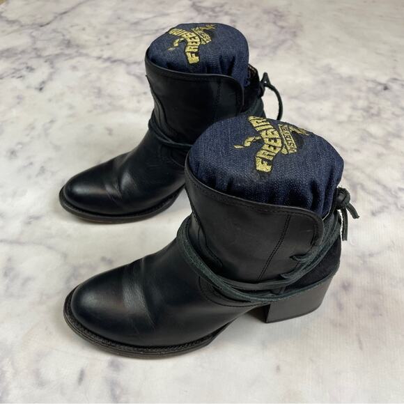 Freebird by Steven Casey Black Leather + Suede Ankle Booties - Picture 3 of 12